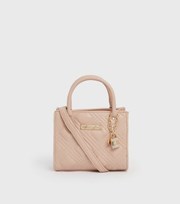 Little Mistress Pale Pink Quilted Mini Tote Bag